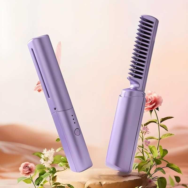 TRENDO Cordless Mini Hair Straightener – Rechargeable Portable Hot Comb